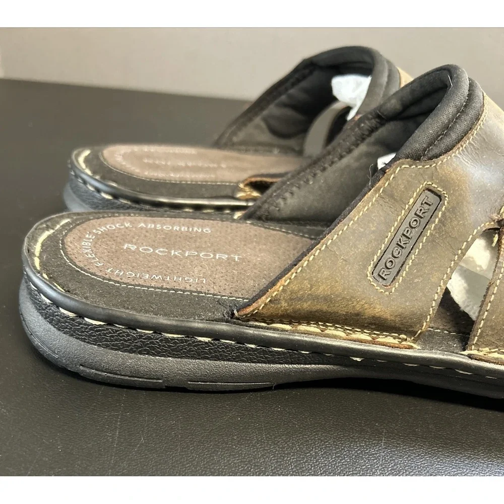 Men's Size 13 Rockport‎ Leather Sandals Slides Comfort Fisherman Gladiator